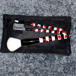 Makeup brushes and bag